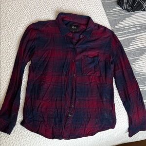 Rails Burgundy and Navy Plaid Shirt